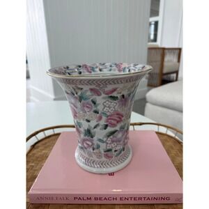 Vintage Chinoiserie Floral Vase